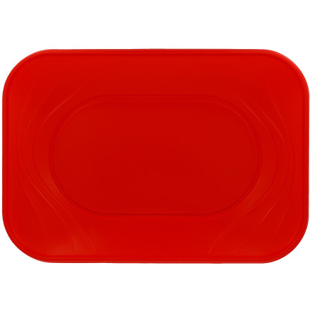 Bandeja Plastico PP "X-Table" Vermelho 33x23cm (60 Unidades)