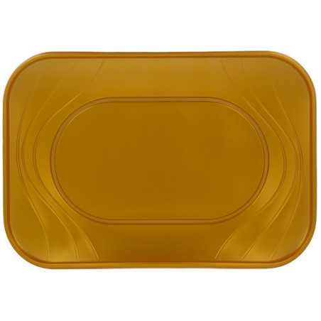 Bandeja Plastico PP "X-Table" Ouro 33x23cm (60 Unidades)