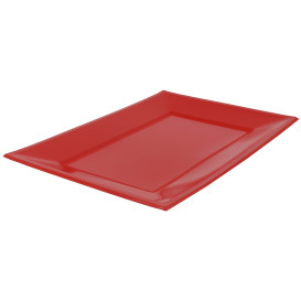Bandeja Plastico Rectangular Vermelho 330x225mm (25 Uds)