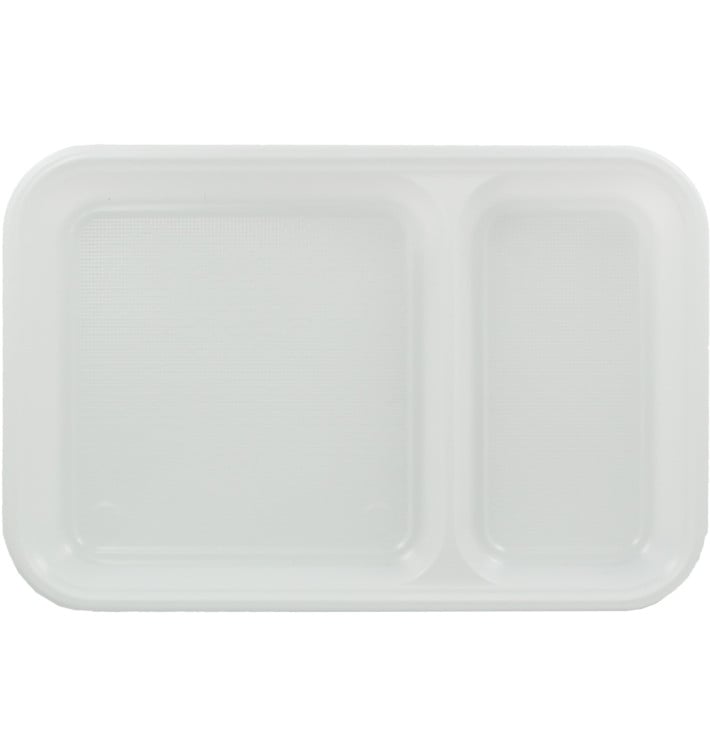 Bandeja de Plastico PS Branco 2C 270x180mm (300 Uds)