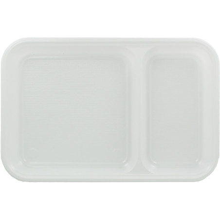 Bandeja de Plastico PS Branco 2C 270x180mm (300 Uds)