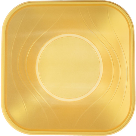 Tigela Plastico PP "X-Table" Ouro 18x18cm (120 Uds)