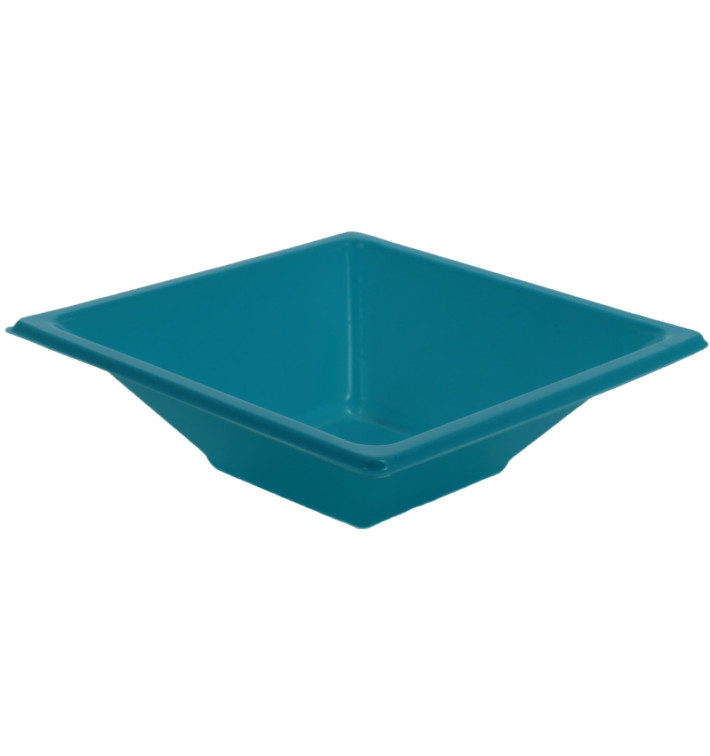 Tigela de Plastico PS Quadrada Turquesa 12x12cm (12 Uds)