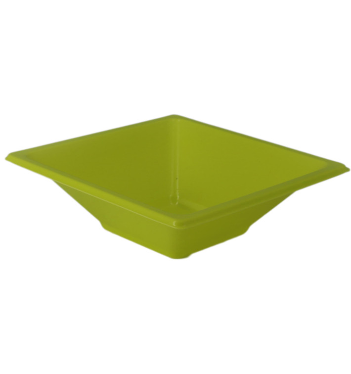 Tigela de Plastico PS Quadrada Pistache 12x12cm (25 Uds)