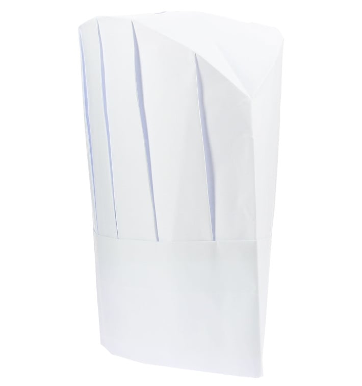 Touca Cozinheiro Continental Papel Branco (10 Uds)