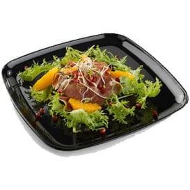 Bandeja Plastico Rigido Quadrada Preto 30x30cm (5 Uds)