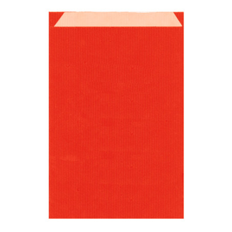 Saco de Papel Kraft Vermelho 19+8x35cm (125 Uds)