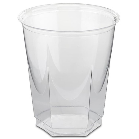 Copo Plastico Hexagonal PS Cristal 250ml (50 Uds)