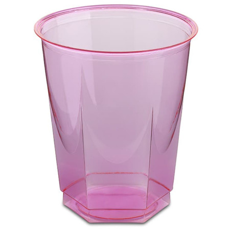 Copo Plastico Hexagonal PS Cristal Fucsia 250ml (250 Uds)