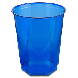Copo Plastico Hexagonal PS Cristal Azul 250ml (250 Uds)