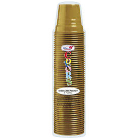 Copo de Plastico PS Ouro 80 ml Ø5,7cm (50 Uds)