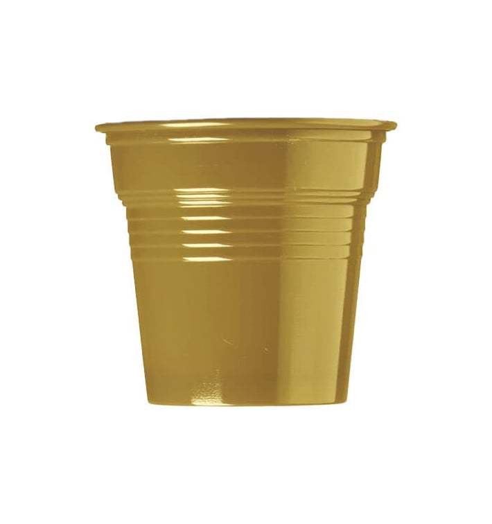 Copo de Plastico PS Ouro 80 ml Ø5,7cm (50 Uds)