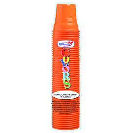 Copo de Plastico PS Laranja 80 ml Ø5,7cm (1500 Uds)