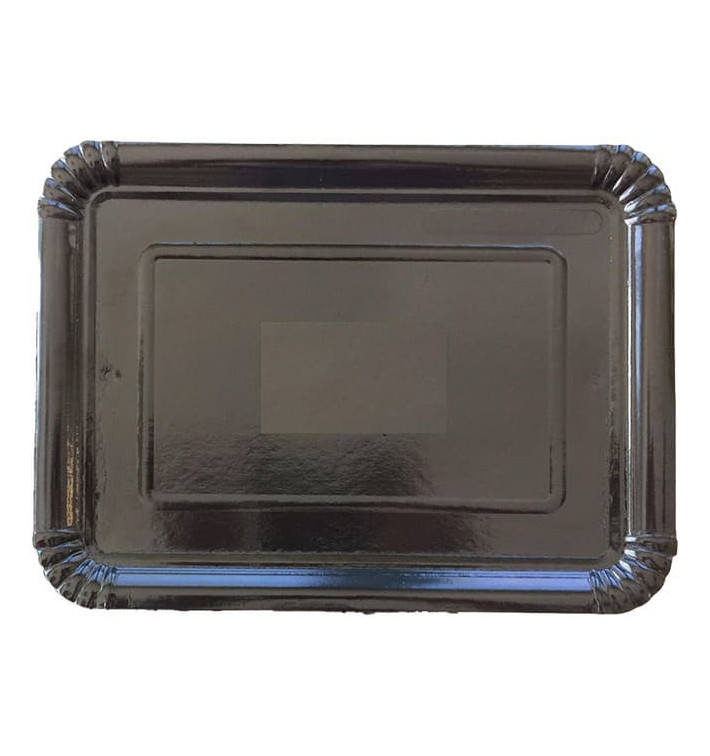 Bandeja de Cartão Rectangular Preta 14x21 cm (1400 Uds)