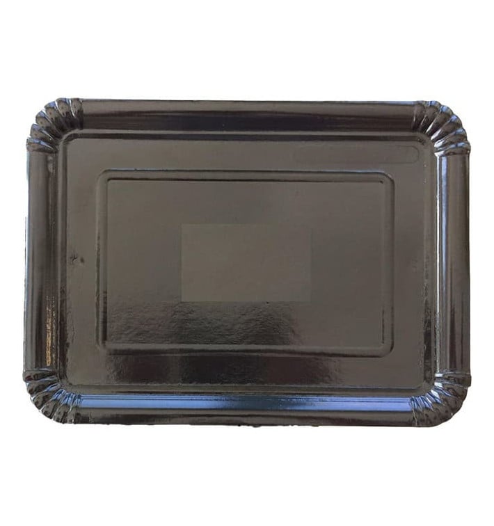 Bandeja de Cartão Rectangular Preta 20x27 cm (800 Uds)