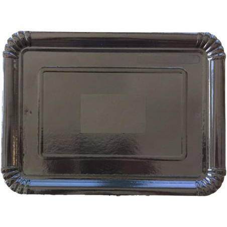 Bandeja de Cartão Rectangular Preta 20x27 cm (800 Uds)