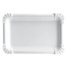 Bandeja de Cartão Rectangular Branca 10x16 cm (100 Uds)