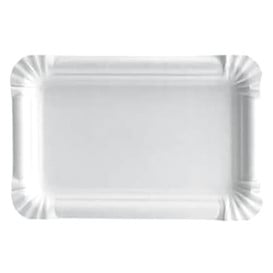 Bandeja de Cartão Rectangular Branca 24x30 cm (100 Uds)