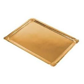 Bandeja de Cartão Rectangular Ouro 10x16 cm (100 Uds)