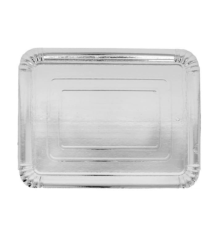 Bandeja de Cartão Rectangular Prata 10x16 cm (2200 Uds)