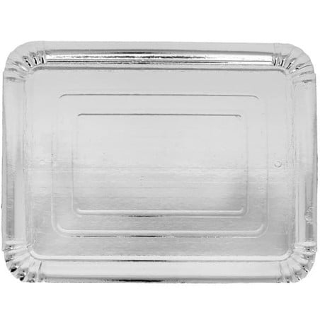 Bandeja de Cartão Rectangular Prata 10x16 cm (2200 Uds)