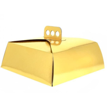 Caixa Cartolina Bolo Rectangular Ouro 15x22x8cm (100 Uds)