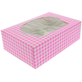 Caixa 6 Cupcakes Rosa 24,3x16,5x7,5cm (20 Unidades)