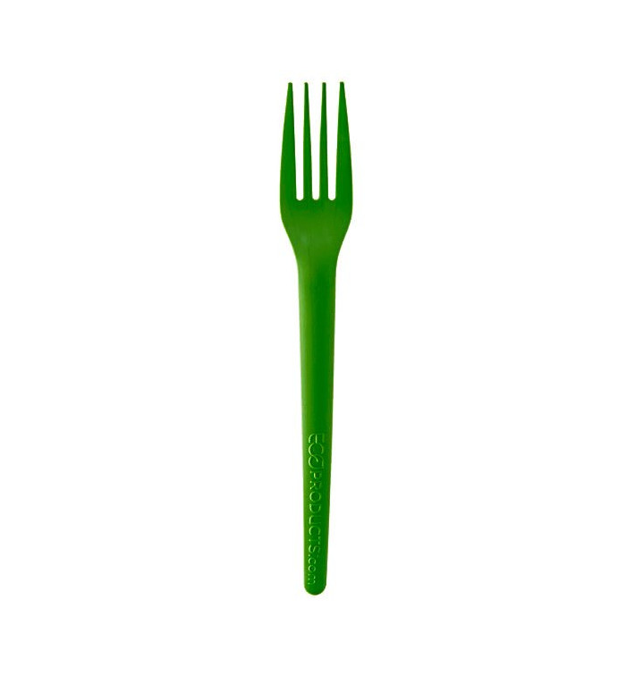 Garfo Compostáveis CPLA Verde 17,0 cm (50 Uds)