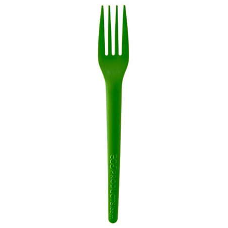 Garfo Compostáveis CPLA Verde 17,0 cm (50 Uds)