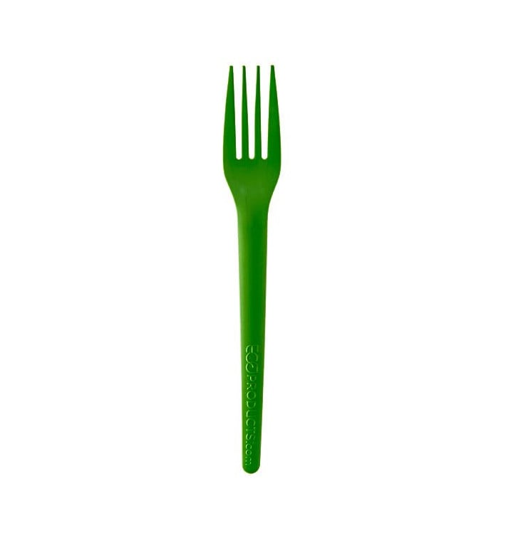 Garfo Compostáveis CPLA Verde 17,0 cm (1.000 Uds)