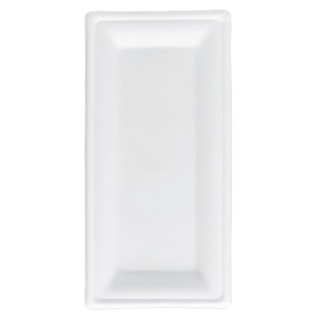 Bandeja Cana-de-açúcar Bagaço Branco 26x13cm (25 Uds)