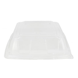 Tampa Plástico PET Transparente Bandeja 27x27cm (25 Uds)