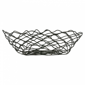 Cesta Oval en Aço Preto 240x152x70mm (1 Ud)