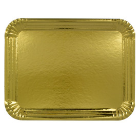 Bandeja de Cartão Rectangular Ouro 14x21 cm (1400 Uds)