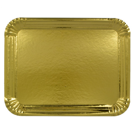 Bandeja de Cartão Rectangular Ouro 14x21 cm (1400 Uds)