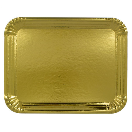 Bandeja de Cartão Rectangular Ouro 22x28cm (600 Uds)
