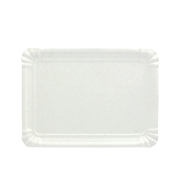 Bandeja de Cartão Rectangular Branca 10x16 cm (100 Uds)