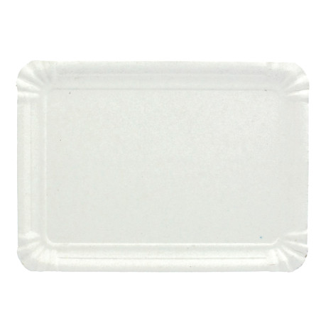 Bandeja de Cartão Rectangular Branca 10x16 cm (100 Uds)