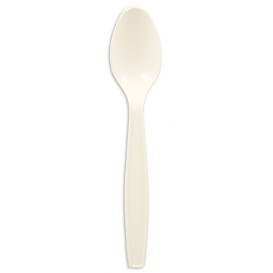 Colher em Amido de Milho CPLA Branco 16cm (50 Uds)