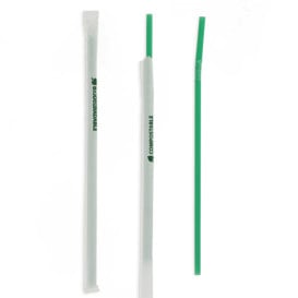 Palhina Flexíve Embalada PLA Verde Ø6mm 24cm (4800 Uds)