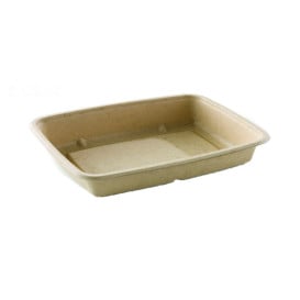 Embalagem Cana-de-açúcar PLA 950ml 23x16,5x5cm (300 Uds)