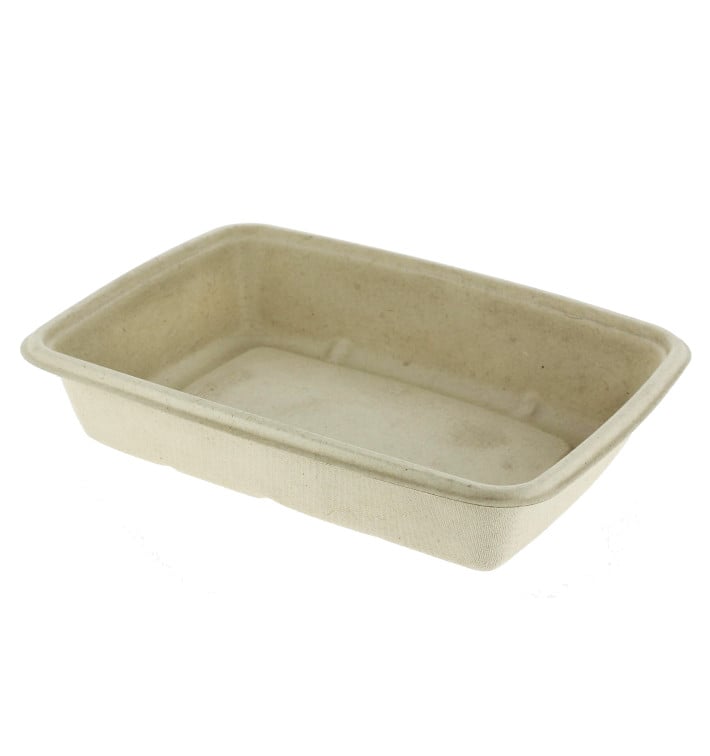 Embalagem Cana-de-açúcar PLA 950ml 23x16,5x5cm (300 Uds)