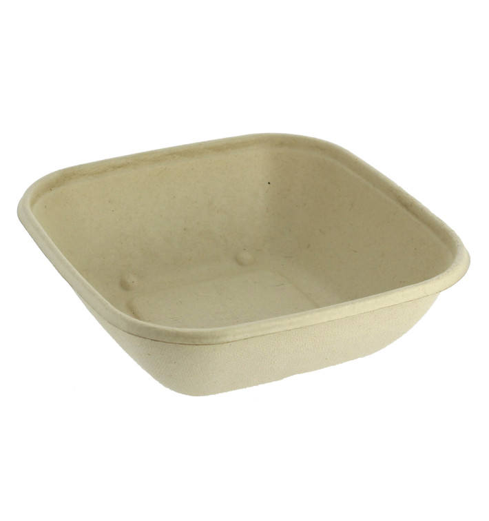 Tigela Cana-de-açúcar PLA 500ml 17x17x3cm (75 Uds)