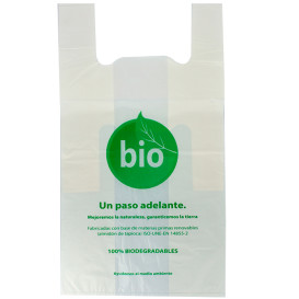 Saco Plastico Alça Biodegradável 100% 55x60 cm (100 Uds)