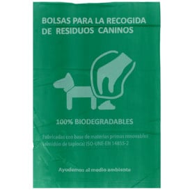 Saco Plastico de excrementos cão 100% bio 20x33cm (100 Uds)
