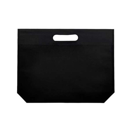 Saco Não Tecido com Asas Vazadas Preto 34+8x26cm (25 Uds)