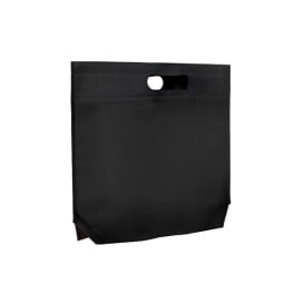 Saco Não Tecido com Asas Vazadas Preto 34+8x26cm (25 Uds)