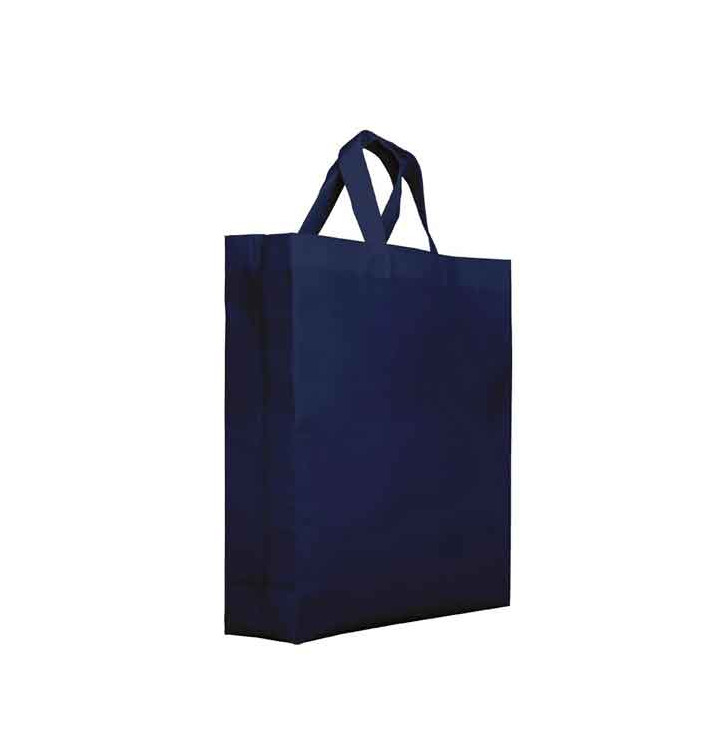 Saco Não Tecido PREMIUM com Asas Curtas Azul Marinho 25+10x30cm (25 Uds)