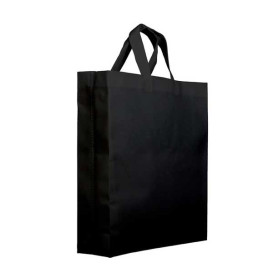 Saco Não Tecido PREMIUM com Asas Curtas Preto 25+10x30cm (200 Uds)