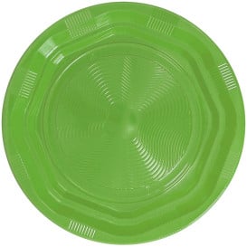 Prato Profundo Rigido Redondo Octogonal Plastico PS Verde Lima Ø220 mm (250 Unidades)